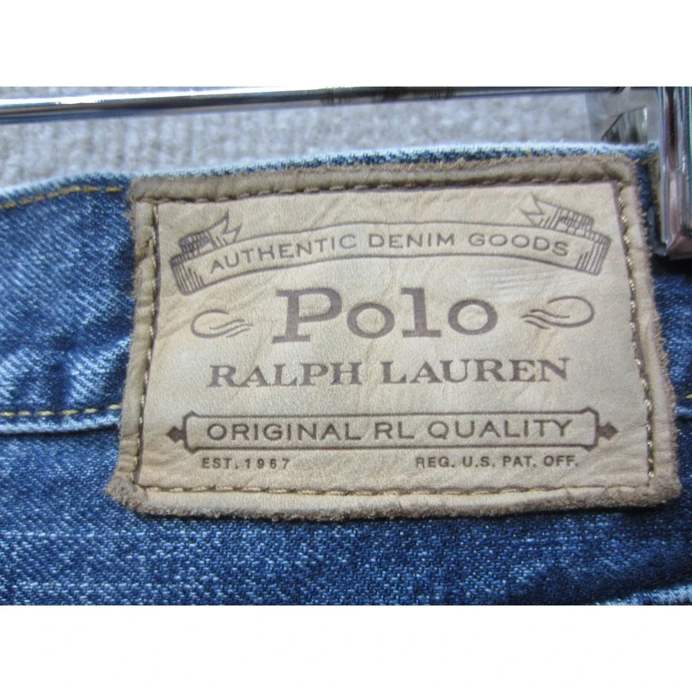Polo Ralph Lauren Mens Distressed Medium Wash Denim Jeans 36x32 RN 41381